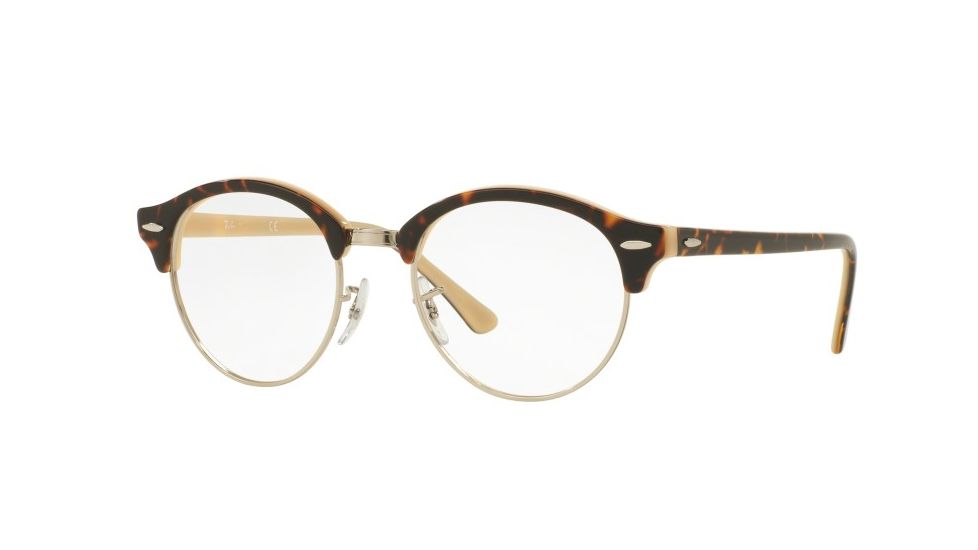 Ray-Ban RX4246V Progressive Prescription Eyeglasses 5239-49 - Top Havana On Opal Peach Frame