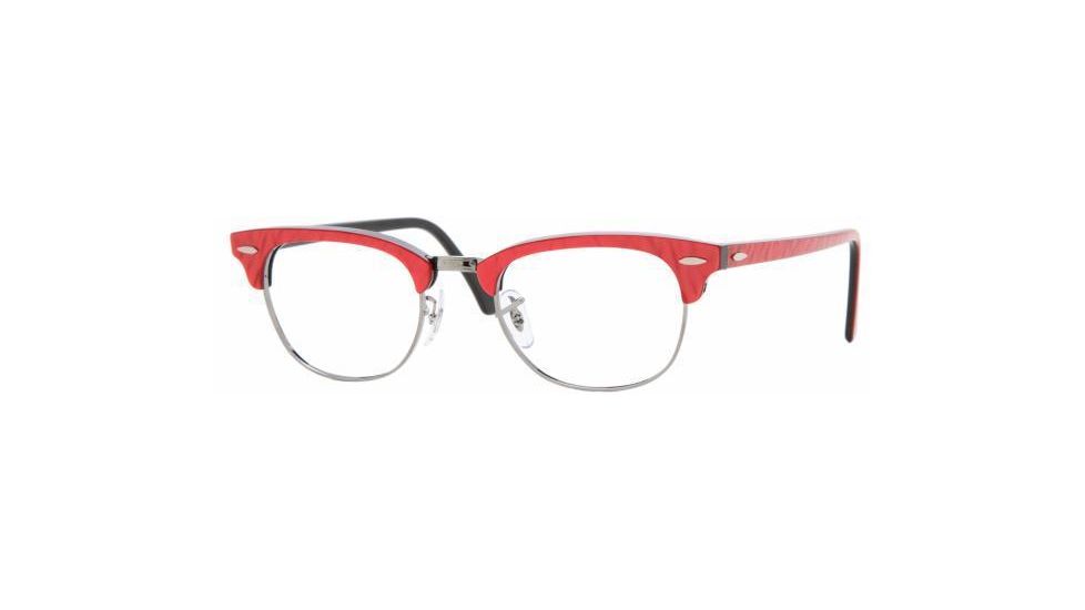 Ray-Ban RX5154 SV Prescription Eyeglasses - Top Red On Black Demo Lens Frame / 49 mm Prescription Lenses, 2373-4921