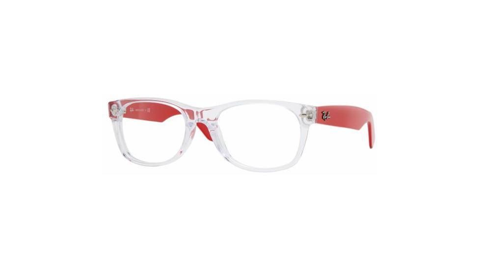 Ray Ban RX5184 SV Prescription Eyeglasses, Transparent/Red Frame / 50 mm Prescription Lenses, 2282 5018