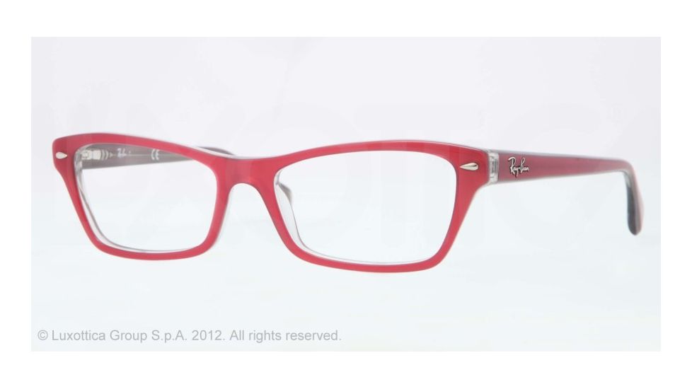 Ray-Ban RX5256 Eyeglass Frames 5189-52 - Top Fuxia On Gray Frame, Demo Lens Lenses