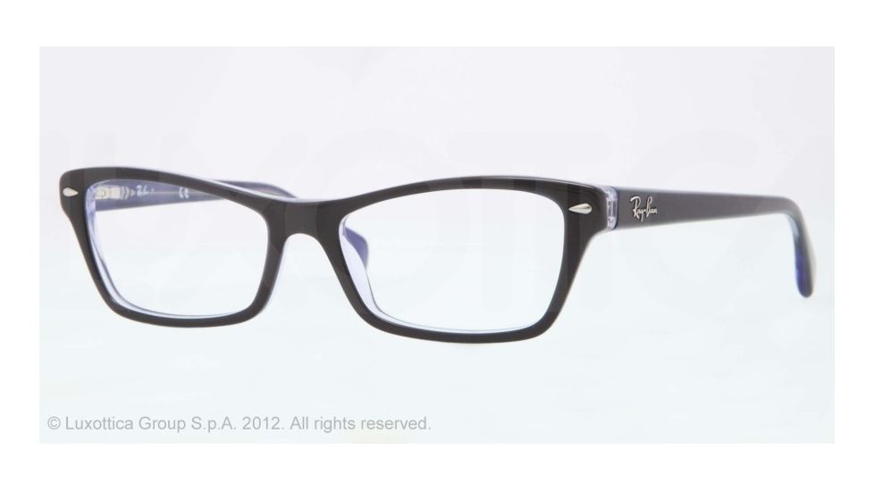 Ray-Ban RX5256 Eyeglass Frames 5190-52 - Top Black on Lilac Frame, Demo Lens Lenses