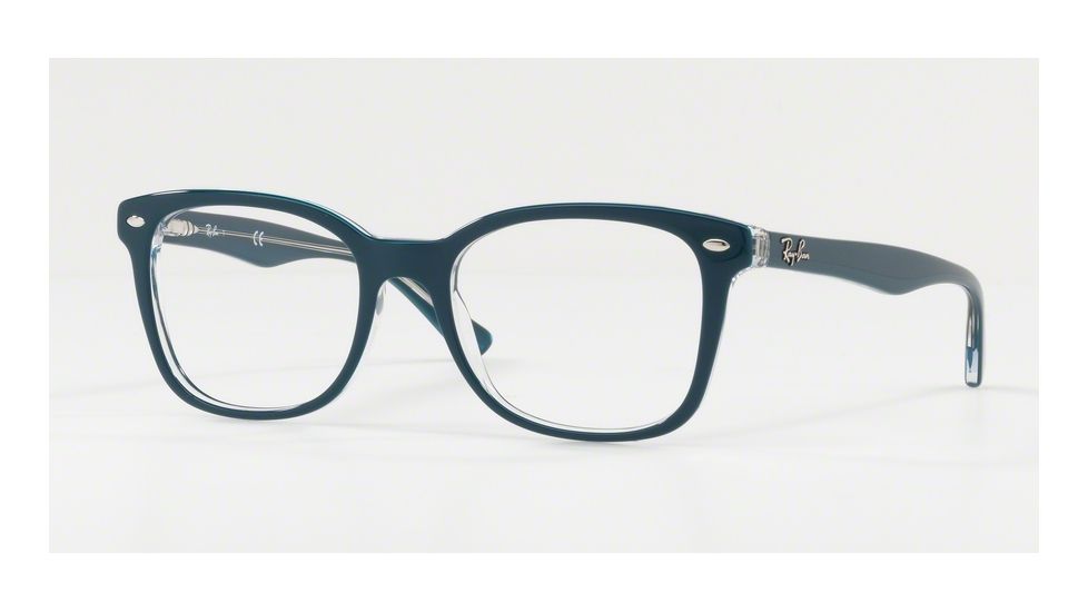 Ray-Ban RX5285 Eyeglass Frames 5763-53 - Top Turquoise On Trasparent Frame