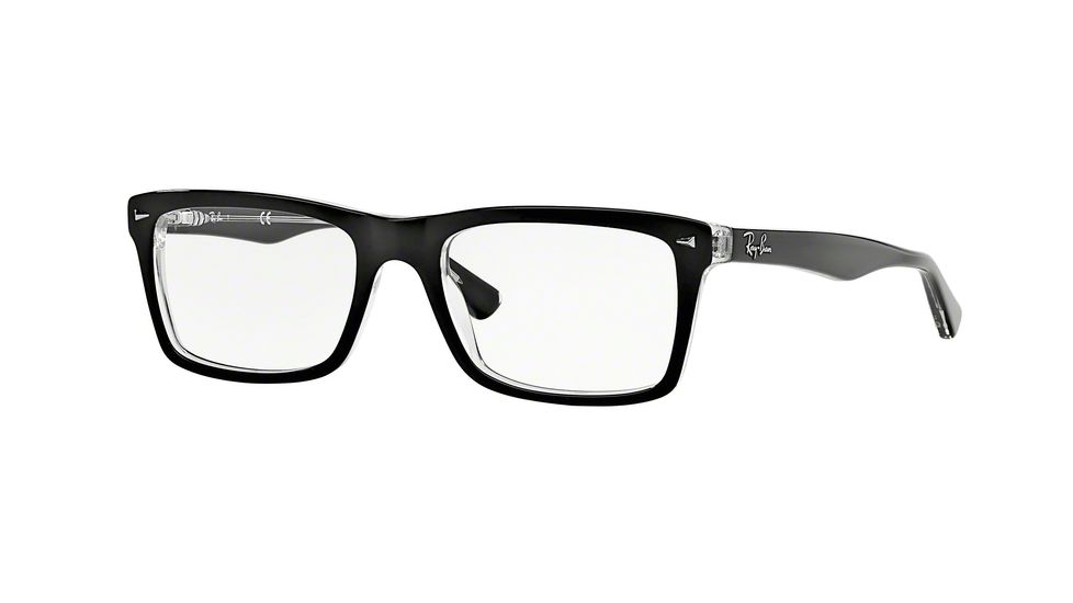 Ray-Ban RX5287 Progressive Prescription Eyeglasses 2034-54 - Top Black On Transparent Frame