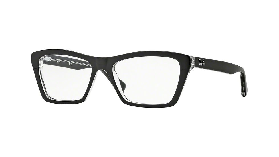 Ray-Ban RX5316 Progressive Prescription Eyeglasses 2034-53 - Top Black On Transparent Frame
