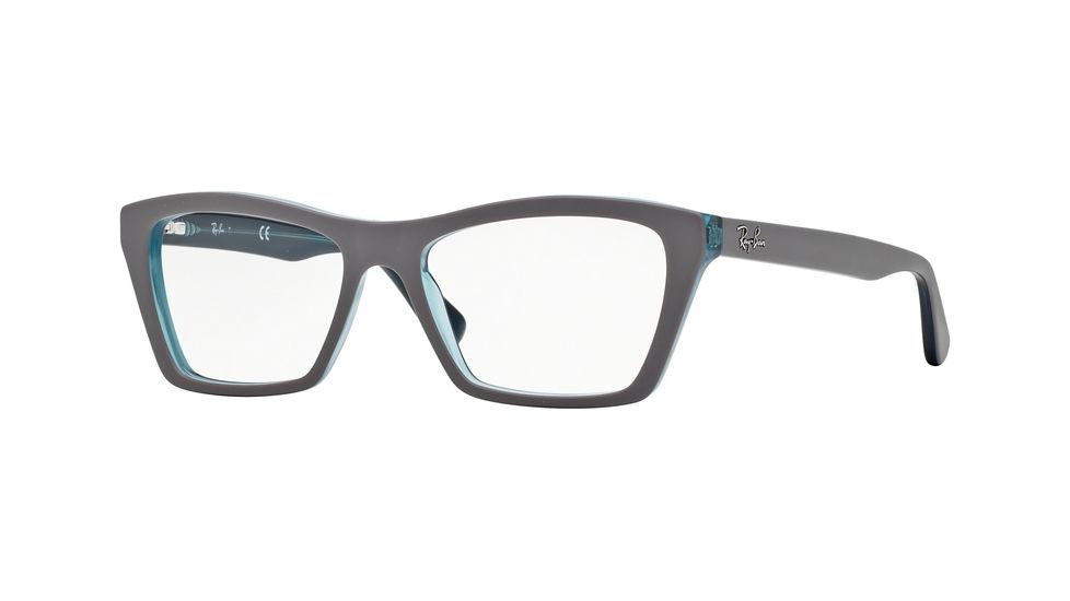 Ray-Ban RX5316 Progressive Prescription Eyeglasses 5389-51 - Top Matte Grey On Trasp Oil Frame