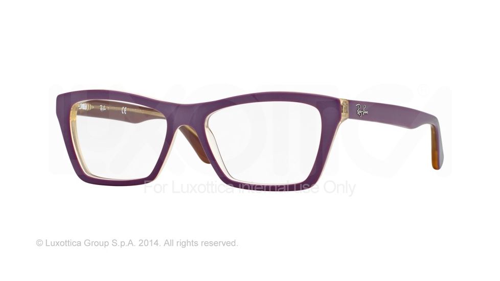 Ray-Ban RX5316 Progressive Prescription Eyeglasses 5390-51 - Top Matte Marc On Trasp Yellow Frame