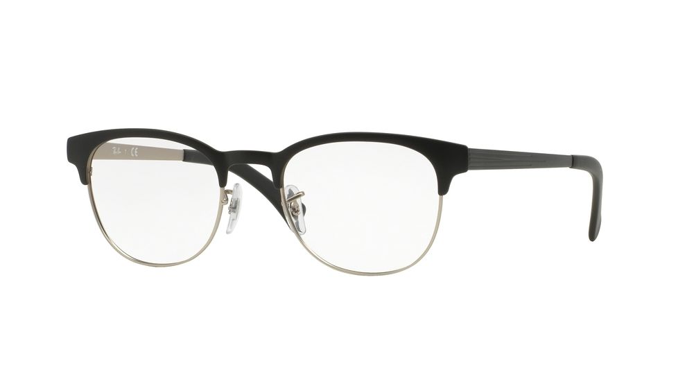 Ray-Ban RX6317 Eyeglass Frames 2832-49 - Top Black On Matte Silver Frame