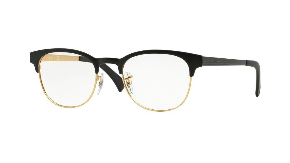 Ray-Ban RX6317 Eyeglass Frames 2833-49 - Top Black On Matte Gold Frame