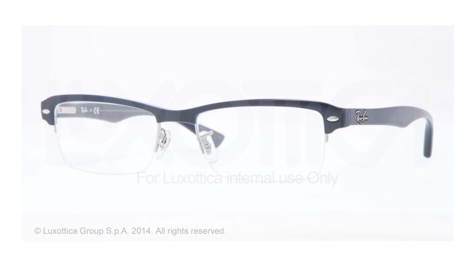 Ray-Ban RX7014 Bifocal Prescription Eyeglasses 5246-52 - Top Blue On Trasparent Blue Frame