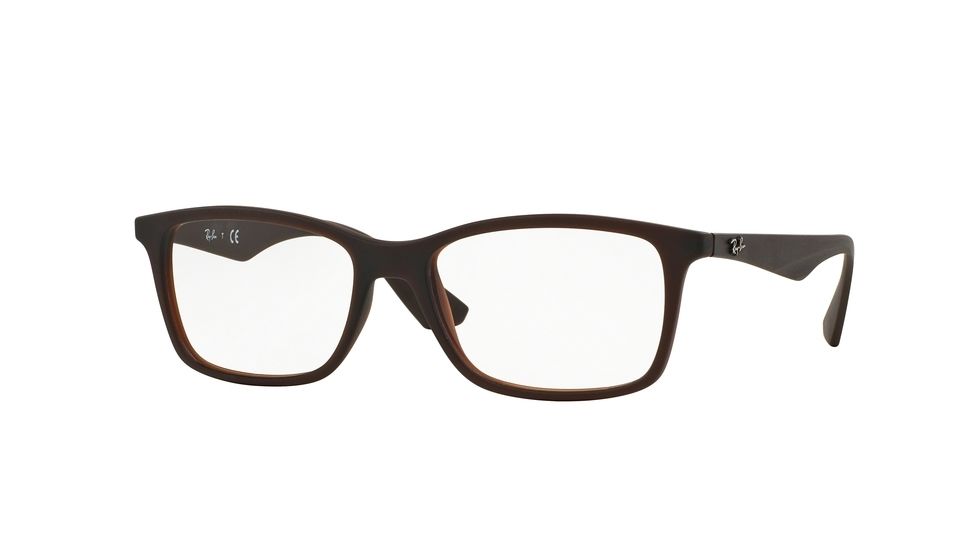 Ray-Ban RX7047 Bifocal Prescription Eyeglasses 5451-56 - Matte Trasp Brown Frame