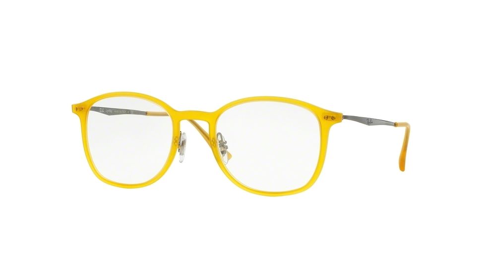Ray-Ban RX7051 Progressive Prescription Eyeglasses 5519-47 - Opal Matte Yellow Frame