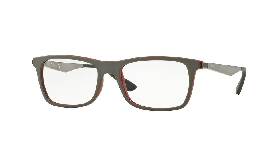Ray-Ban RX7062 Eyeglass Frames 5576-55 - Top Grey On Matte Bordeaux Frame