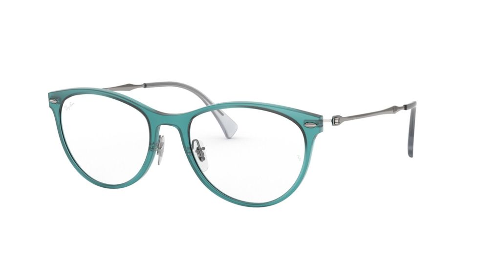 Ray-Ban RX7160 Prescription Eyeglasses, 52mm, Demi Gloss Blue, RX7160-5866-52-SV