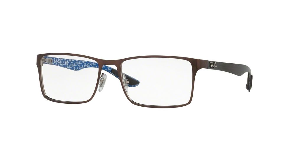 Ray-Ban RX8415 Eyeglass Frames 2862-55 - Top Brusched Brown On Gunmetal Frame