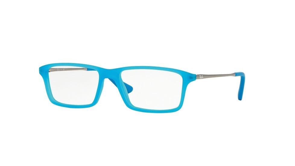 Ray-Ban RY1541 Eyeglass Frames 3618-47 - Azure Fluo Trasparent Rubber Frame