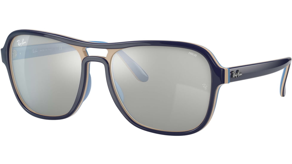 Ray-Ban State Side RB4356 Sunglasses, Blu Creamy Light Blu, 58, RB4356-6546W3-58