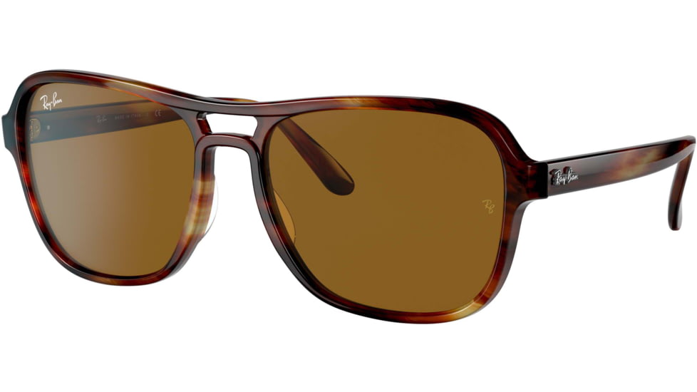 Ray-Ban State Side RB4356 Sunglasses, Striped Havana, 58, RB4356-954-33-58