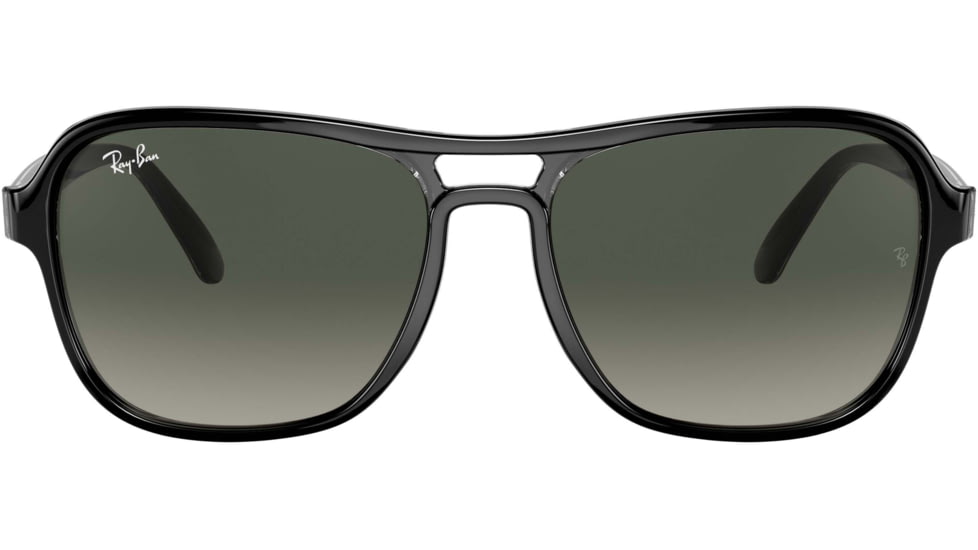 Ray-Ban State Side RB4356 Sunglasses, Grey Gradient Lenses, Black Transparent Black, 58, RB4356-654571-58