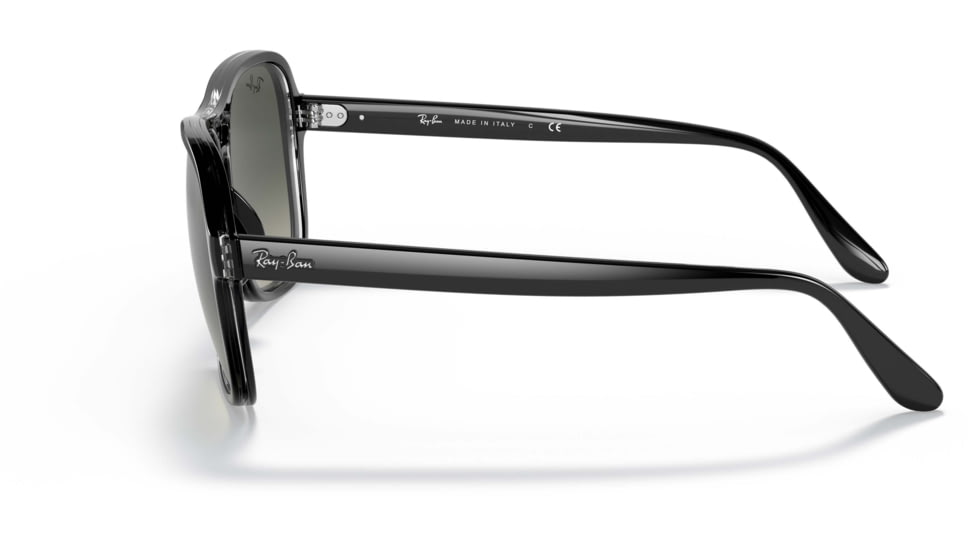 Ray-Ban State Side RB4356 Sunglasses, Grey Gradient Lenses, Black Transparent Black, 58, RB4356-654571-58