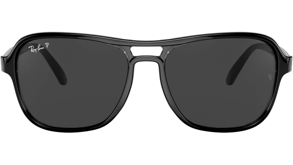 Ray-Ban State Side RB4356 Sunglasses, Polarized Black Lenses, Black Transparent Black, 58, RB4356-654548-58