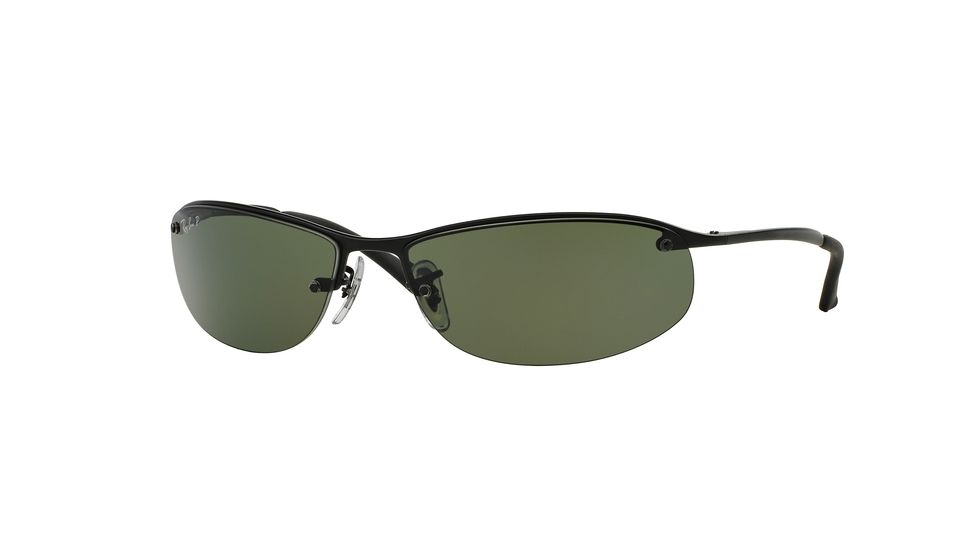 Ray-Ban Top Bar Sunglasses RB3179 W3362-63 - Matte Black Frame, Polar Dark Green Lenses