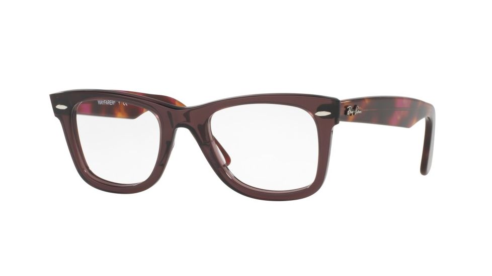 Ray-Ban WAYFARER RX5121 Single Vision Prescription Eyeglasses 5628-47 - Opal Brown Frame