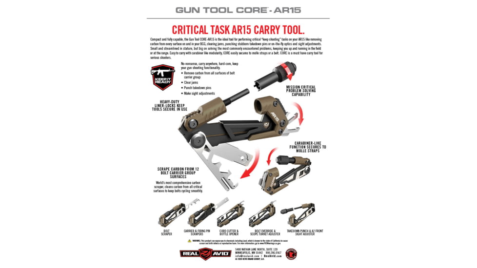 Real Avid AR15 Gun Tool Core Multi-Tool, AVGTCOR-AR