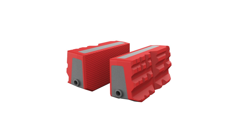 Real Avid Smart-Jaws Firearm Master Gun Vise Multi-Fit Sleeves, 9 Grooves, Textured Flat, 3 in Diameter, Thermoplastic Rubber, Medium, Gray/Red, AVSFJMF