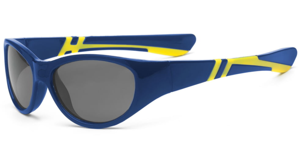 Real Kids Shades Boy's Unbreakable Sunglasses, Navy/Yellow Frame with Smoke Lens, Youth 7DISNVYL