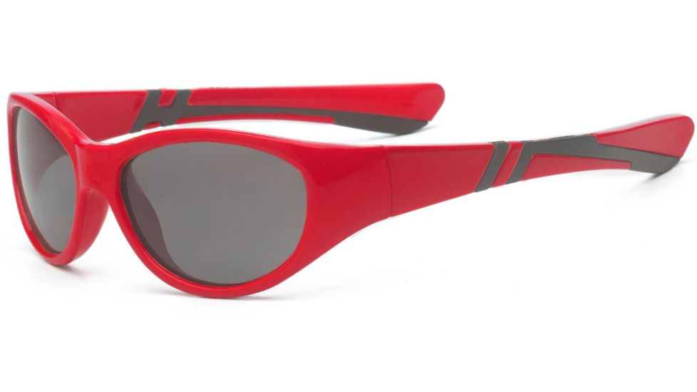 Real Kids Shades Boy's Unbreakable Sunglasses, Red/Black Frame with Smoke Lens, Kid 4DISRDBK