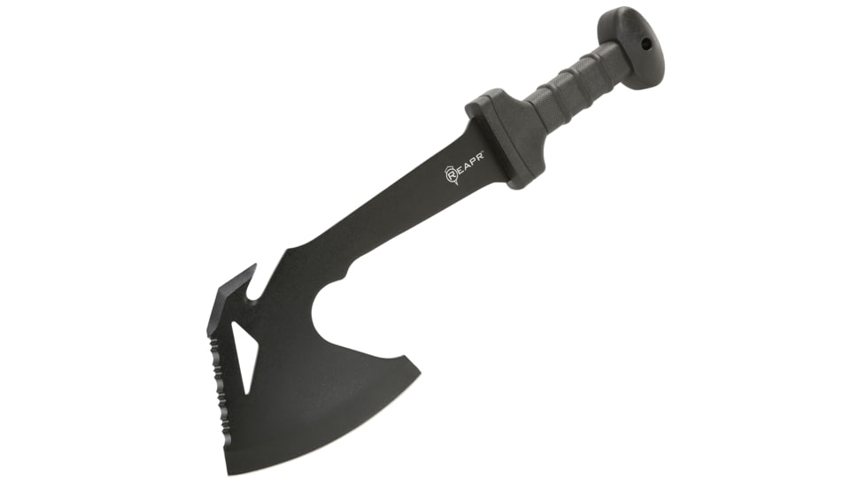 Reapr Meridius Battle Axe, 5-3?4in, 420 Stainless Steel, Serrated Top Edge w/ Ripper Blade, Black Oxide, 11020