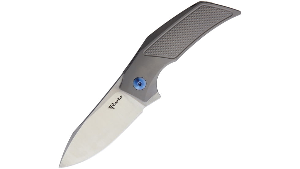 Reate Knives T2500 Framelock Folding Knife, Gray, Gray bead blast finish titanium handle, T2500 FRAMELOCK BEAD BLAST
