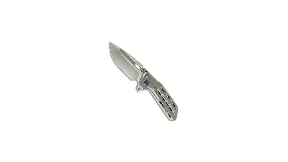 Reate Reate Knives Terminator-TX228 Bead Blast Titanium 3.7&quot; Satin M390, Gray, Bohler M390, adult, BHQ-220408