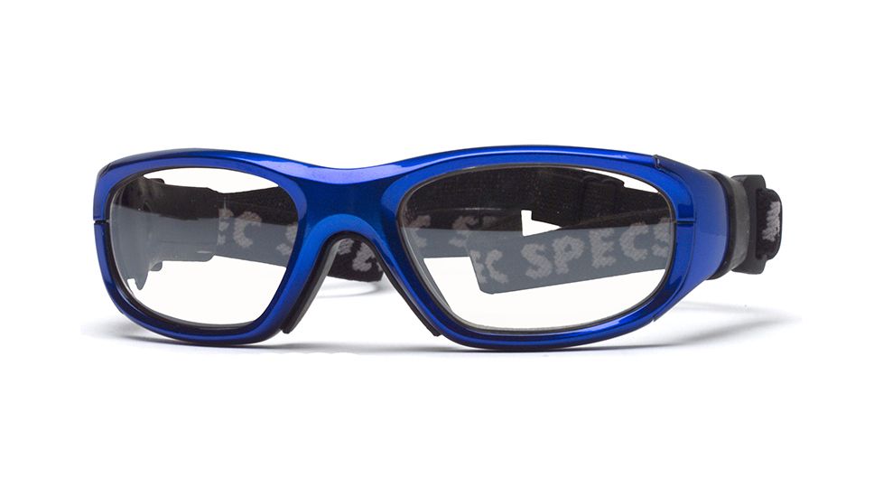 Rec Specs MX-21 Protective Eyewear Bright Blue Frame,Clear Lens, Unisex MX-21BLBK4817C
