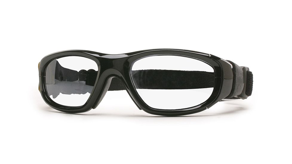 Rec Specs MX-21 Protective Eyewear Shiny Black Frame,Clear Lens, Unisex MX-21SHBK4817C
