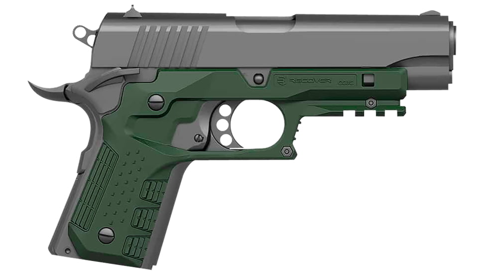 Recover Tactical CC3C Compact 1911 Grip &amp; Rail System, Picatinny, Green Polymer, CC3C-03