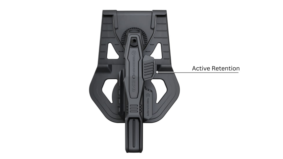 Recover Tactical G7A OWB Active Retention Universal Light-bearing Holster, Right, Black, G7A-L-01