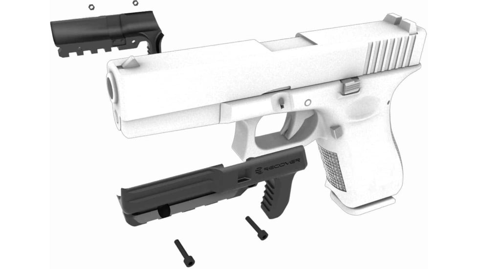 Recover Tactical Picatinny Rail Adapter for Glock 21 Gen 1/2, Black, GR21-01