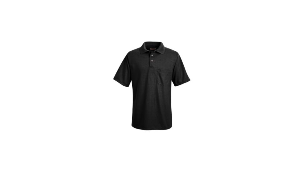 Red Kap Performance Knit Polyester Solid Shirt, Men, Black, SSL SK02BKSSL