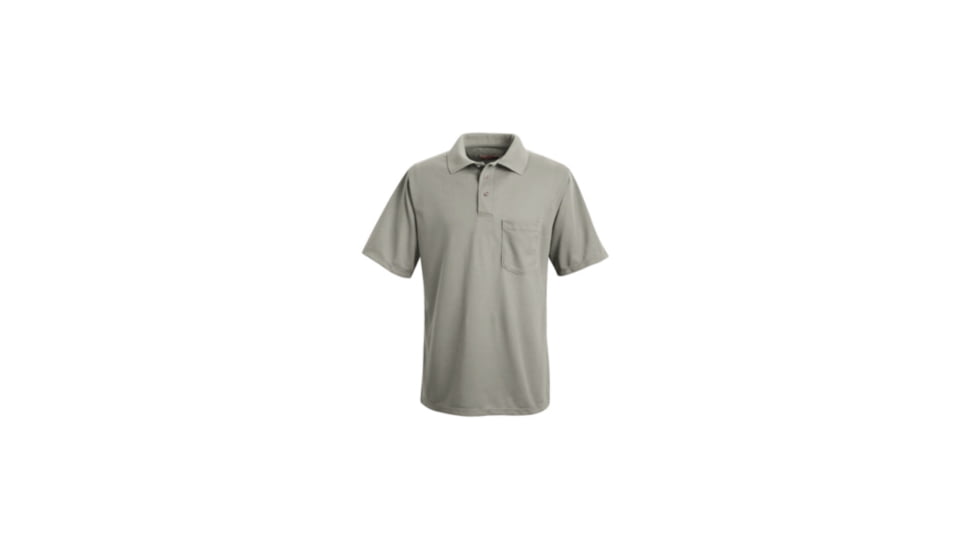 Red Kap Performance Knit Polyester Solid Shirt, Men, Light Gray, SSXXL SK02LASSXXL