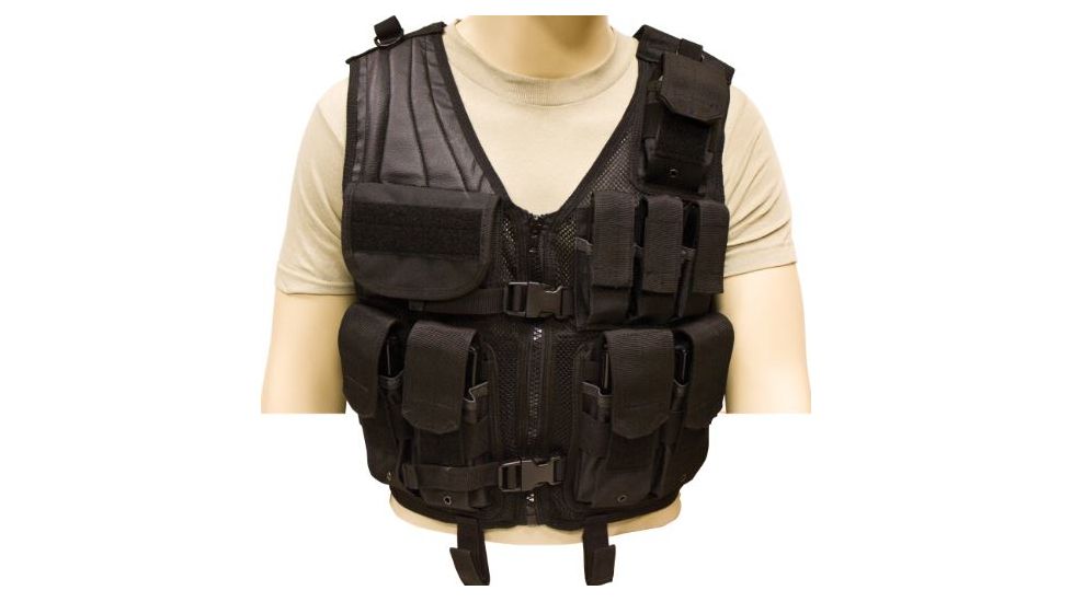 Red Rock Outdoor Gear Tactical Assault Vest - Black, One-Size 610T