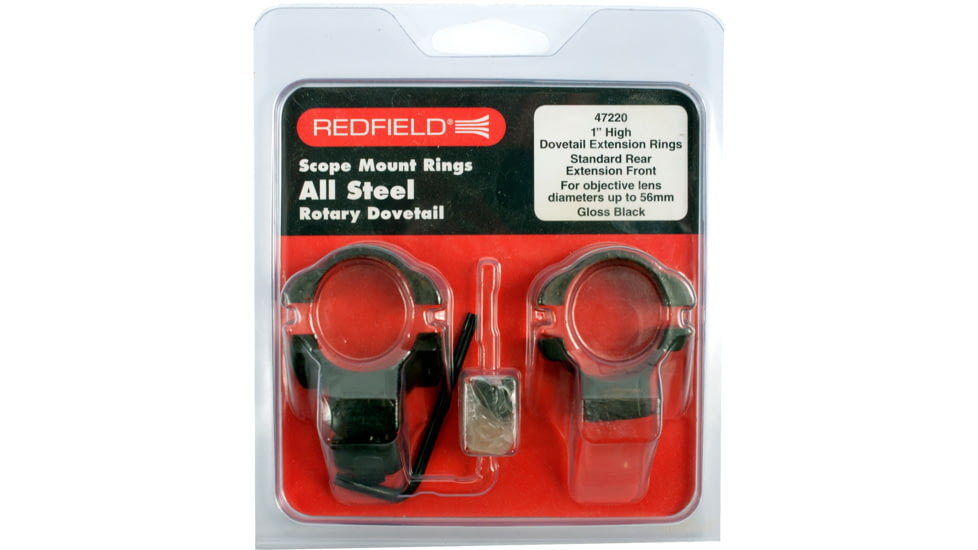 Redfield 1inch Rotary Dovetail Steel Rings, High, Black 47220