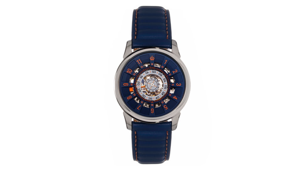 Reign Reign Monterey Skeletonized Leather-Band Watch, Blue, One Size, REIRN6403