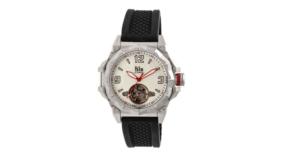 Reign RN1405 Hapsburg Mens Watch, Silver Case, White Face REIRN1405