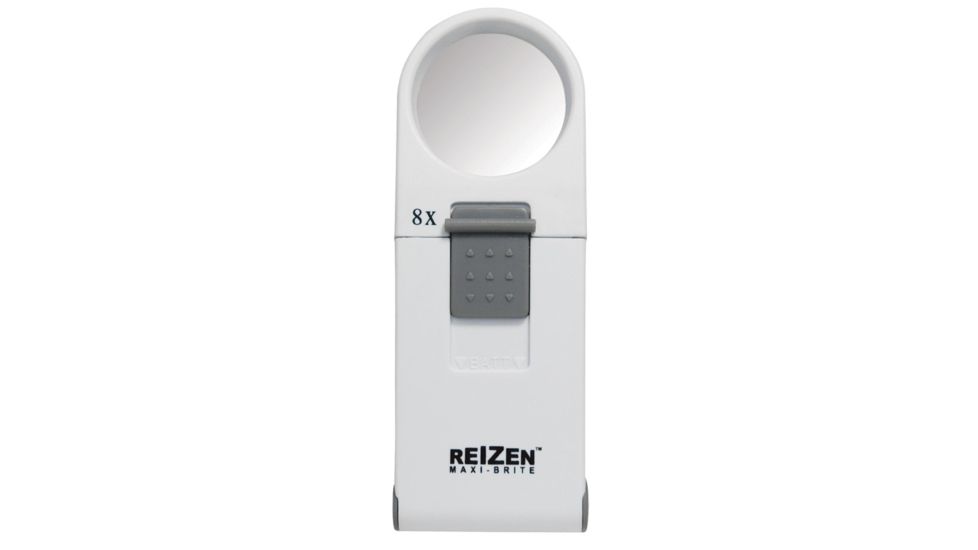 Reizen Maxi-Brite LED Handheld Magnifier Loupe - 8X, White R6972