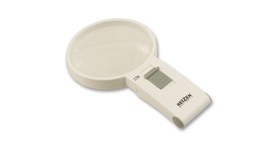 Reizen Maxi-Brite LED Handheld Magnifier Loupe - 2.5X - 100mm, White, 69710R