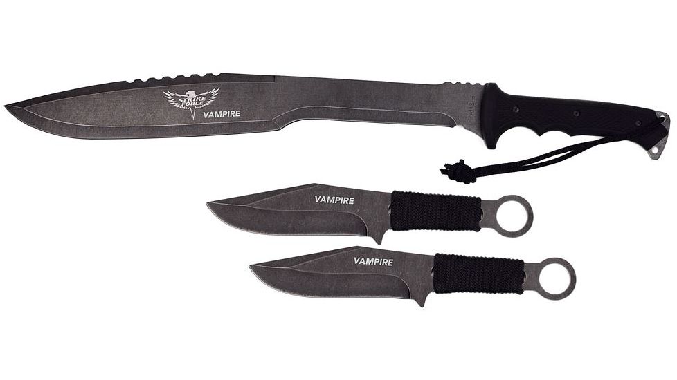 Renegade Tactical Steel Strike Force Vampire Machete Set, Black RT115