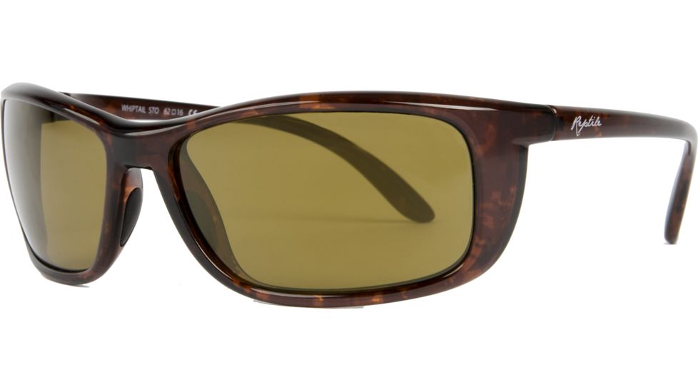 Reptile Sun Whiptail Sunglasses, Shiny Tortoise Frame, Titanium Gold/Poly Lens, Polarized, WHIGST