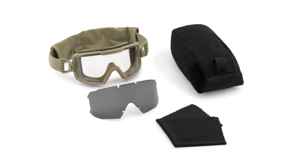 Revision Merlinhawk Goggle System Essential Kit, Tan 499 Frame, Clear and Smoke lenses, Regular, 4-2100-0021