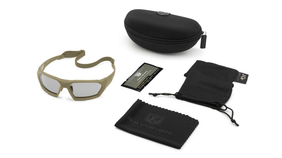 Revision Unisex Shadowstrike Ballistic Sunglass Basic, Tan, w/ Polarized Lens 4-0750-0008